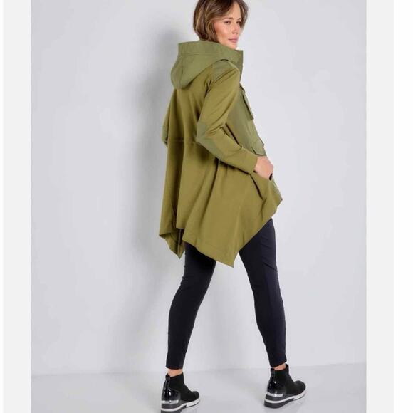 Anatomie Nariah Hybrid Utility Cargo Jacket Size Large Moss Green Belted Travel - Picture 10 of 13